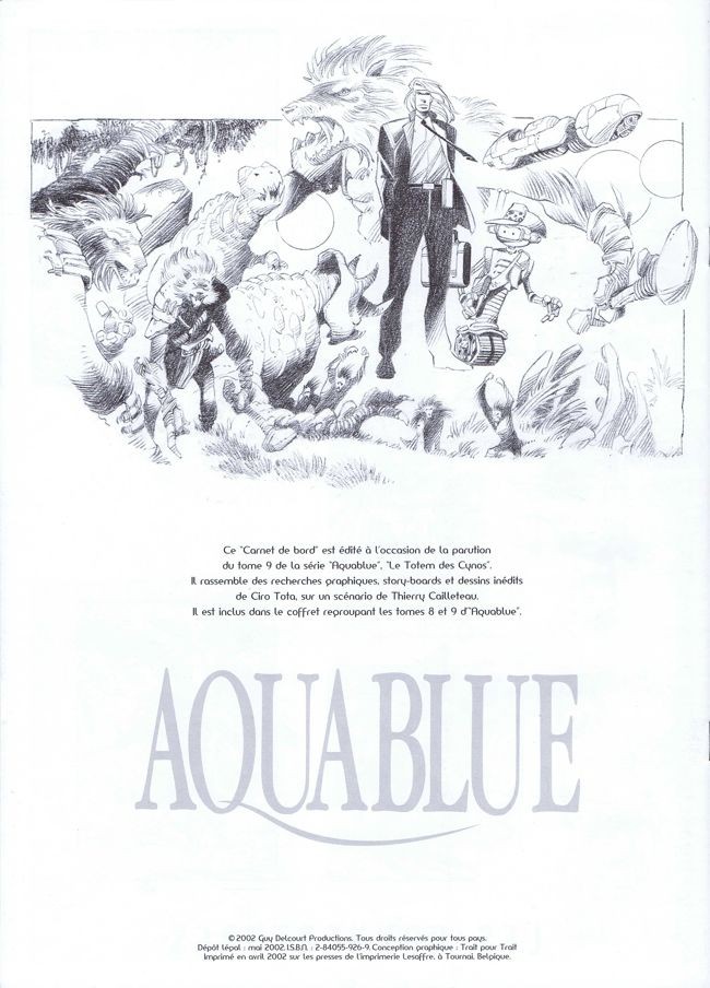 Verso de l'album Aquablue Carnet de bord