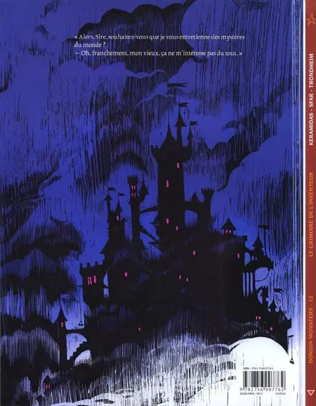 Verso de l'album Donjon Monsters Tome 12 Le grimoire de l'inventeur