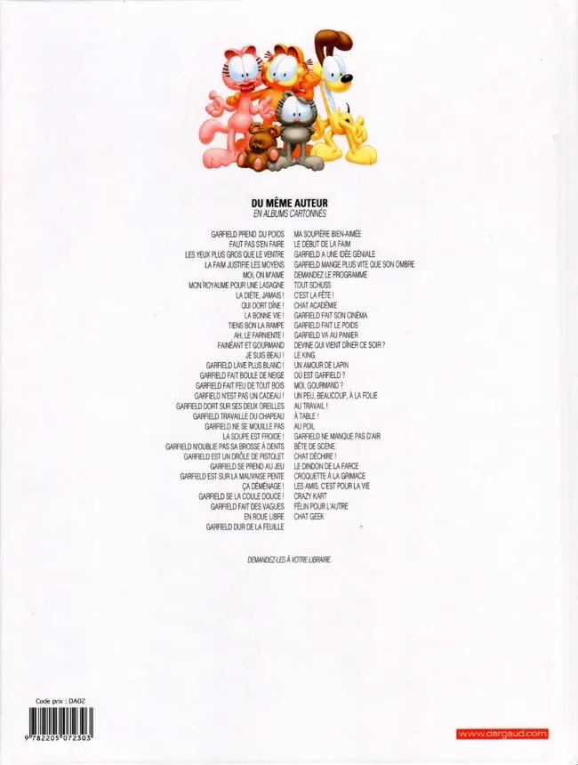 Verso de l'album Garfield Tome 59 Chat Geek