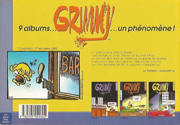 Verso de l'album Grimmy