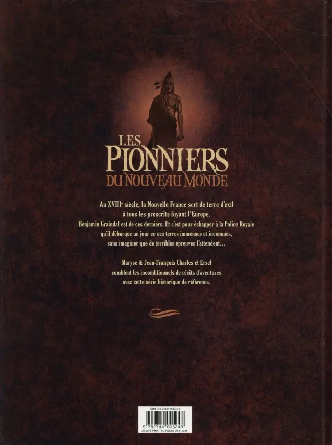 Verso de l'album Les Pionniers du Nouveau Monde L'Intégrale Tomes 9 à 12