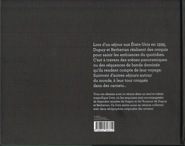 Verso de l'album Dupuy & Berberian - Artbook