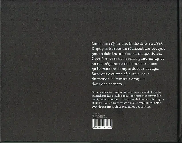 Verso de l'album Dupuy & Berberian - Artbook