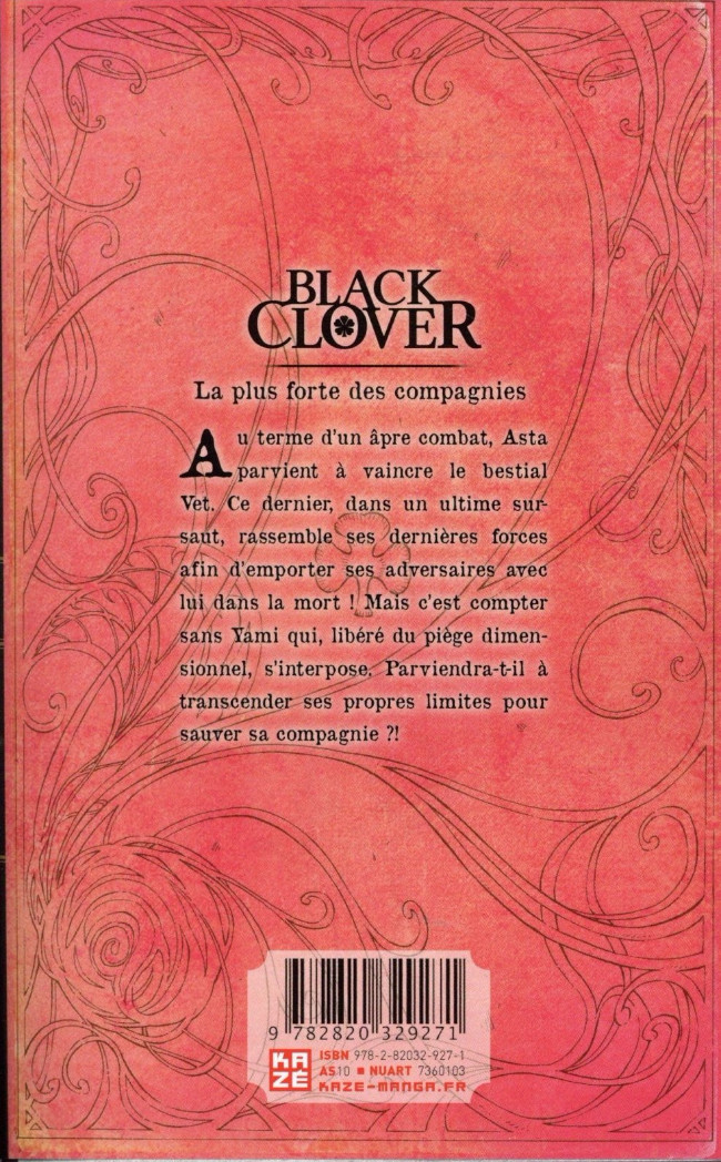 Verso de l'album Black Clover 9