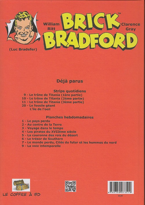 Verso de l'album Brick Bradford Planches hebdomadaires Tome 7 Le monde perdu, Cités du futur et Les hommes du nord