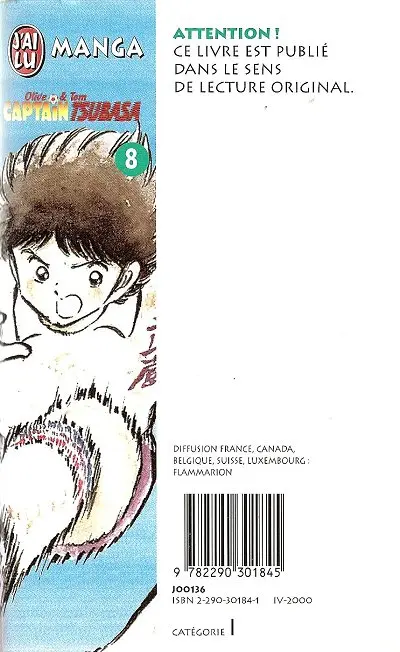 Verso de l'album Captain Tsubasa Tome 8 La Renaissance d'un champion !!
