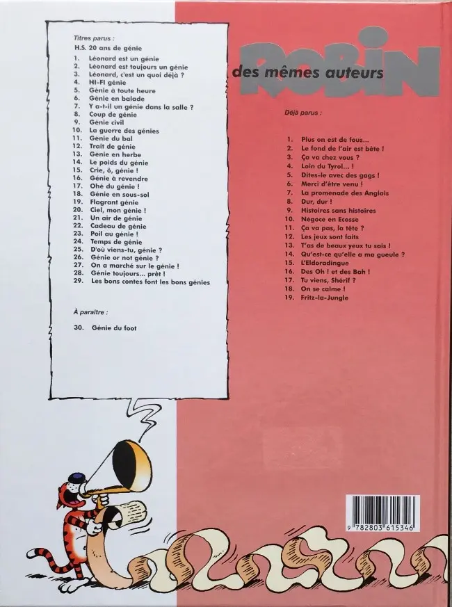 Verso de l'album Léonard Tome 15 Crie, ô, génie !