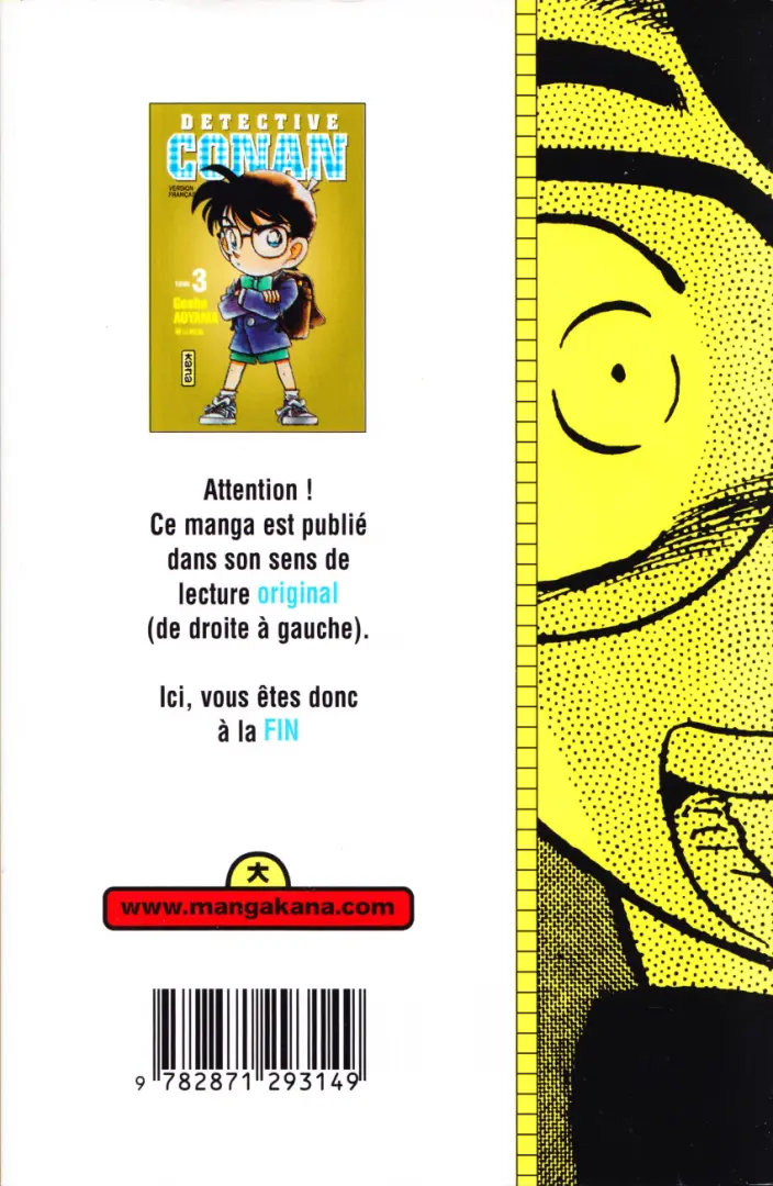 Verso de l'album Détective Conan Tome 3
