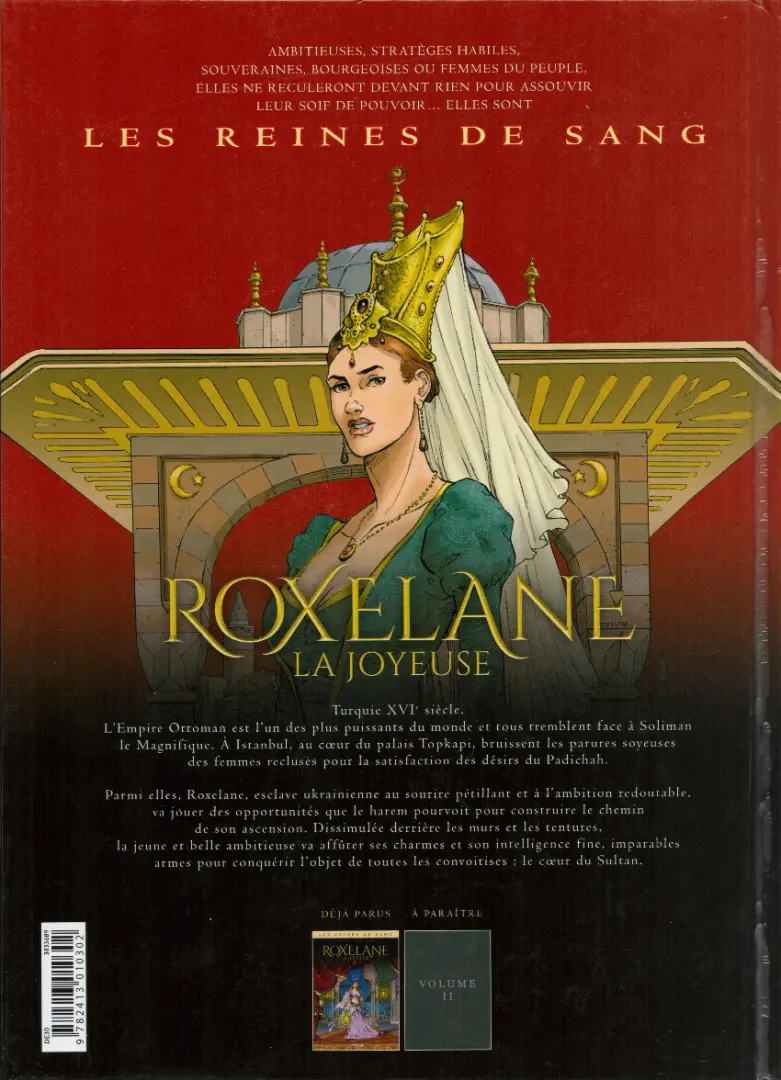 Verso de l'album Les Reines de sang - Roxelane, la joyeuse Volume 1