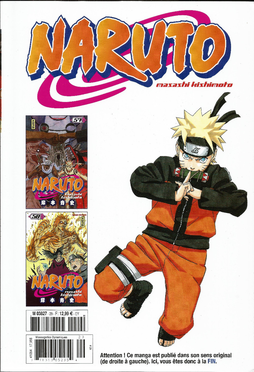 Verso de l'album Naruto L'intégrale Tome 29