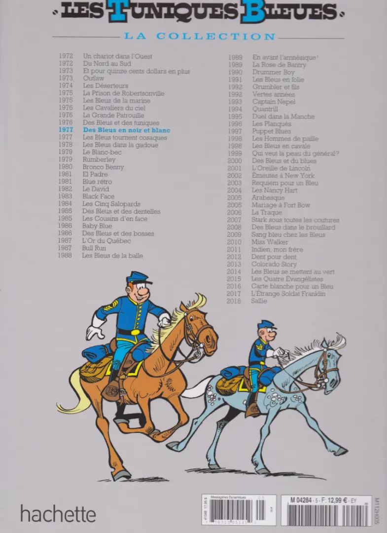 Verso de l'album Les Tuniques Bleues La Collection (Hachette) Tome 5 Des bleus en noir et blanc