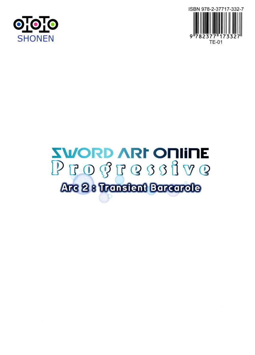 Verso de l'album Sword Art Online - Progressive - Arc 2 : Transient Barcarolle 001