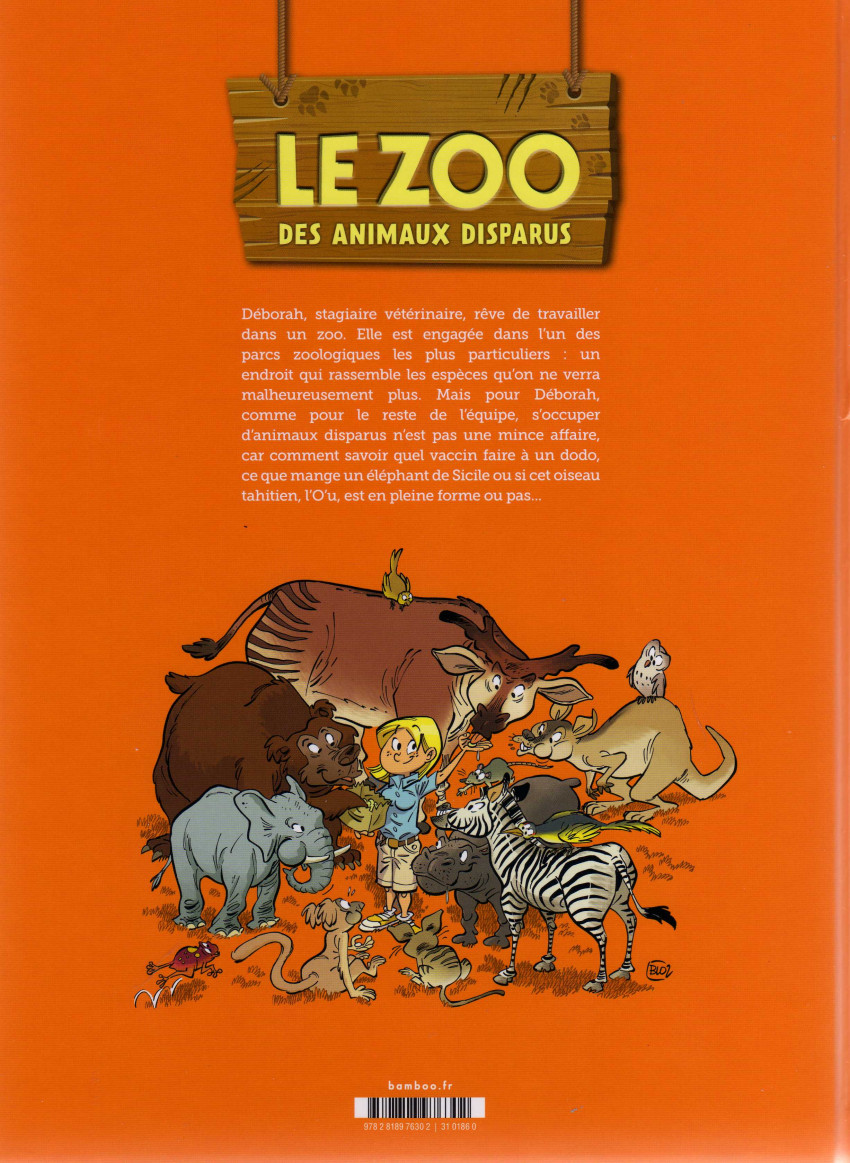 Verso de l'album Le zoo des animaux disparus Tome 1