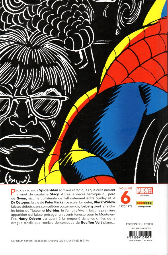 Verso de l'album The Amazing Spider-Man La mort du capitaine Stacy