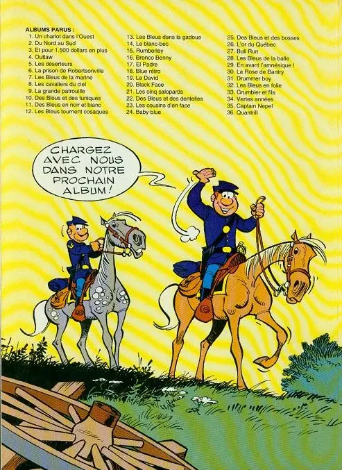 Verso de l'album Les Tuniques Bleues Tome 33 Grumbler et fils