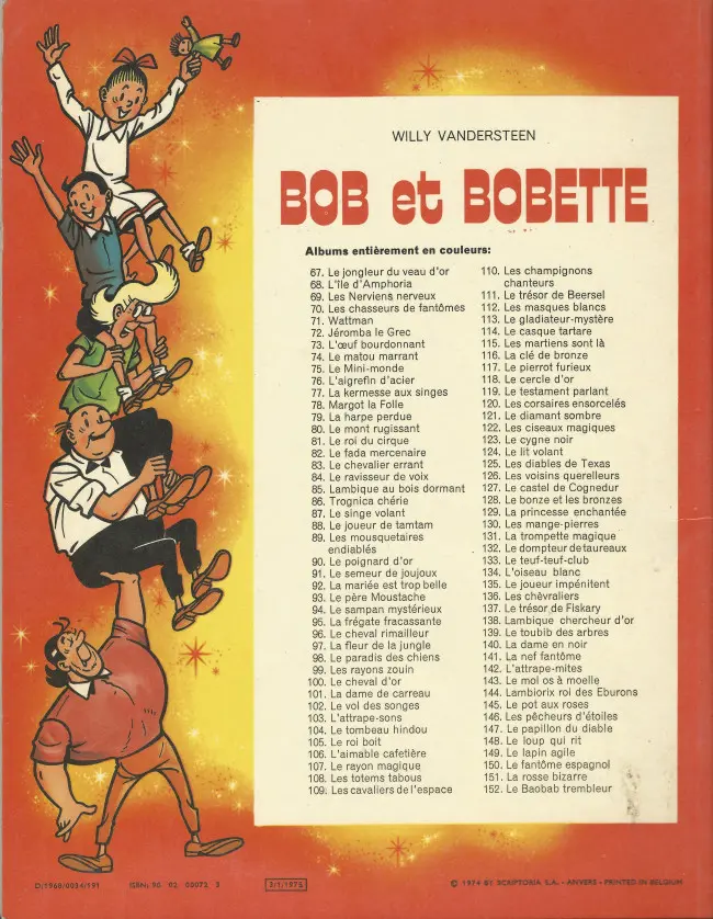 Verso de l'album Bob et Bobette Tome 87 Le singe volant