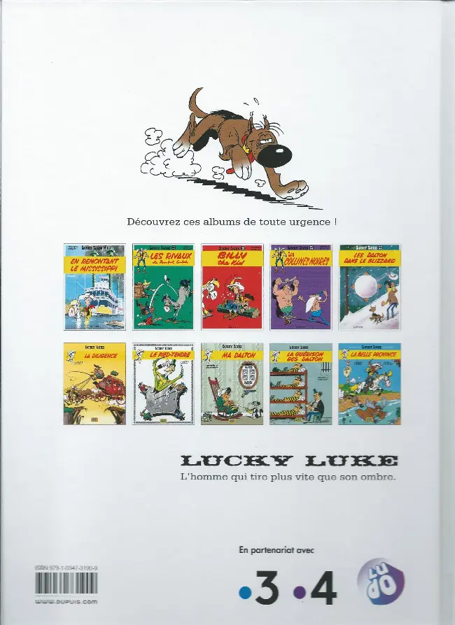 Verso de l'album Lucky Luke Tome 17 Sur la piste des Dalton