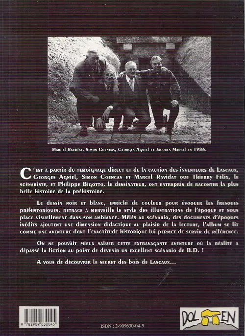 Verso de l'album Le Secret des bois de Lascaux Le secret des bois de Lascaux