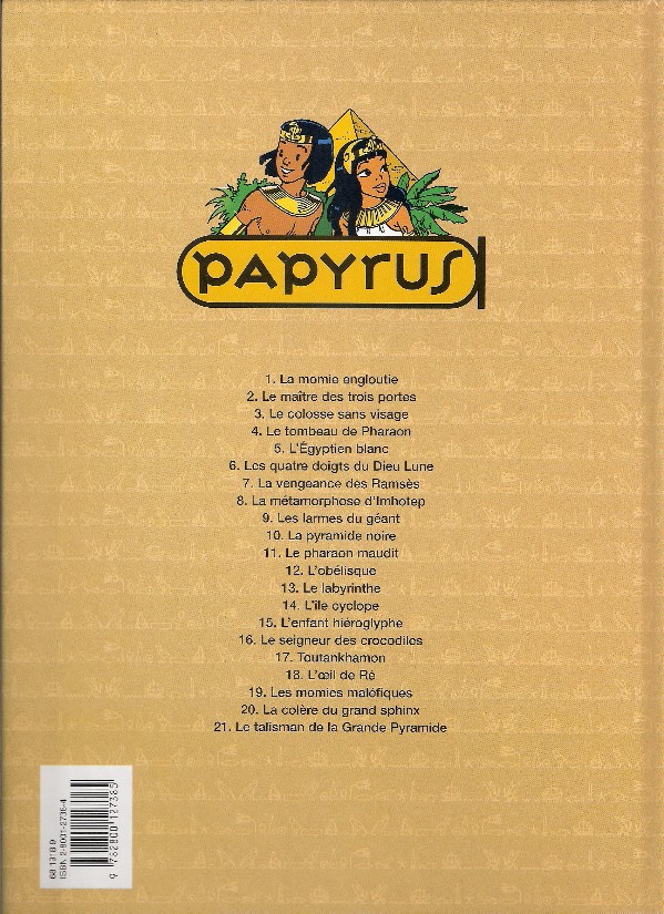 Verso de l'album Papyrus Tome 18 L'œil de Ré