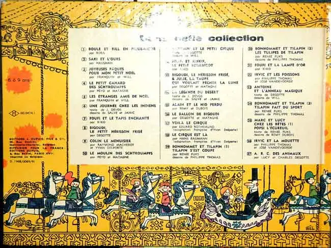 Verso de l'album Boule et Bill Tome 2 La Maison perdue