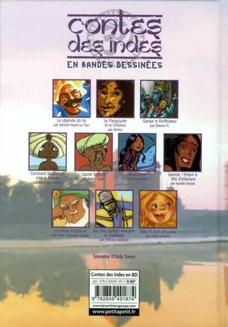 Verso de l'album Contes du monde en bandes dessinées Contes des Indes en bandes dessinées