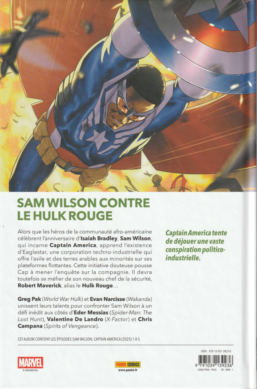 Verso de l'album Sam Wilson - Captain America Les Bons Anges