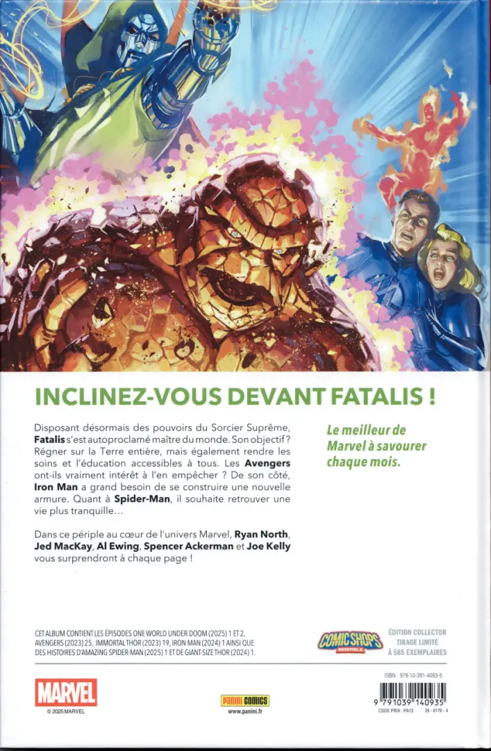 Verso de l'album Marvel World Volume 01