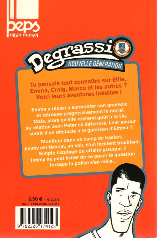 Verso de l'album Degrassi - Nouvelle génération Tome 2 Pour l'amour d'Emma