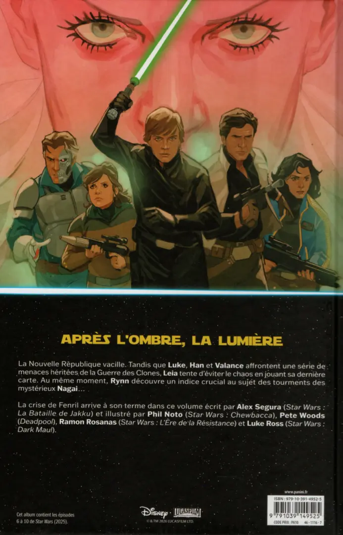 Verso de l'album Star Wars Tome 2 Sorti des ténèbres