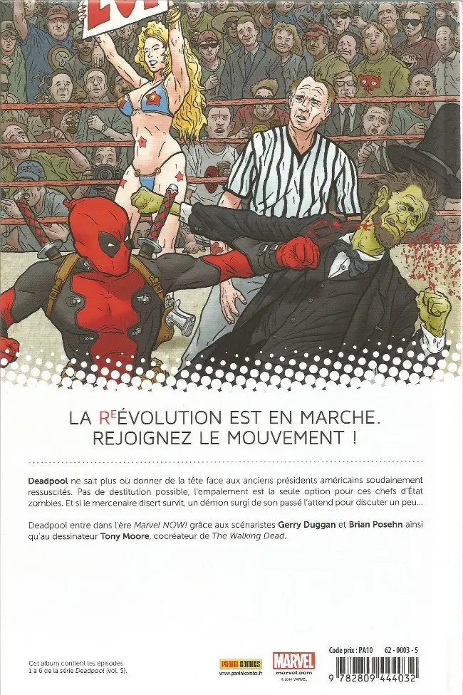 Verso de l'album Deadpool Tome 1 Deadpool Président !