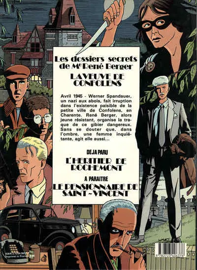 Verso de l'album Les Dossiers secrets de Maître Berger Tome 2 La veuve de Confolens