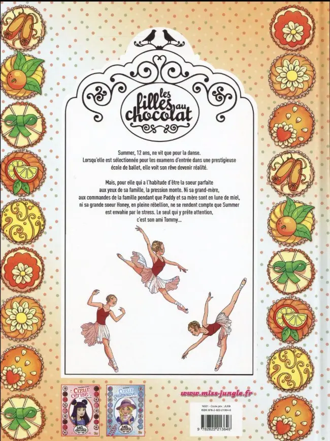 Verso de l'album Les Filles au chocolat Tome 3 Cœur mandarine