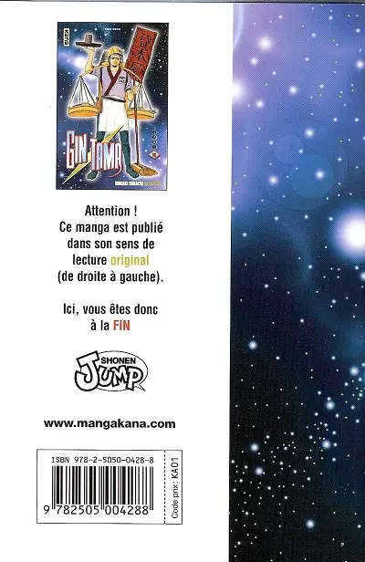 Verso de l'album Gintama Tome 10