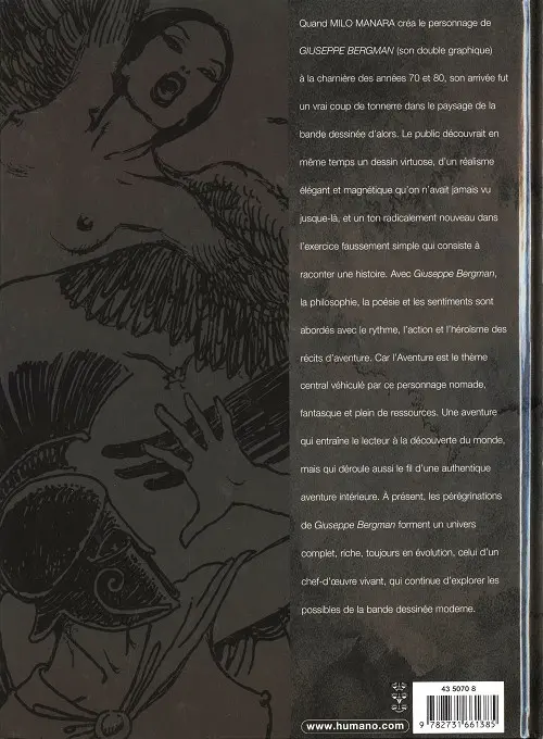 Verso de l'album Giuseppe Bergman Humanoïdes Associés Tome 9 L'Odyssée de Giuseppe Bergman