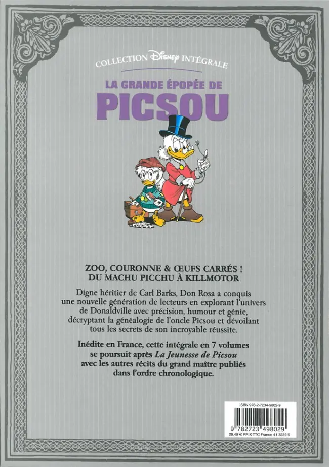Verso de l'album La Grande Épopée de Picsou Tome III Le fils du soleil et autres histoires