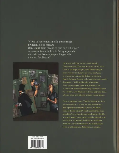 Verso de l'album Abymes Première partie
