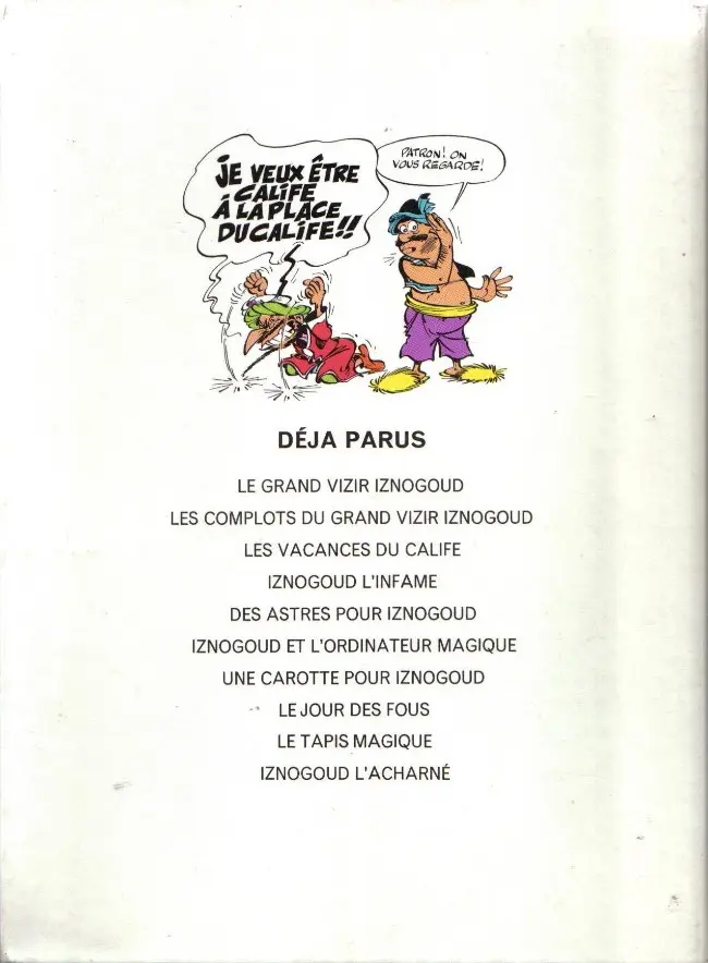 Verso de l'album Iznogoud Tome 10 Iznogoud, l'acharné