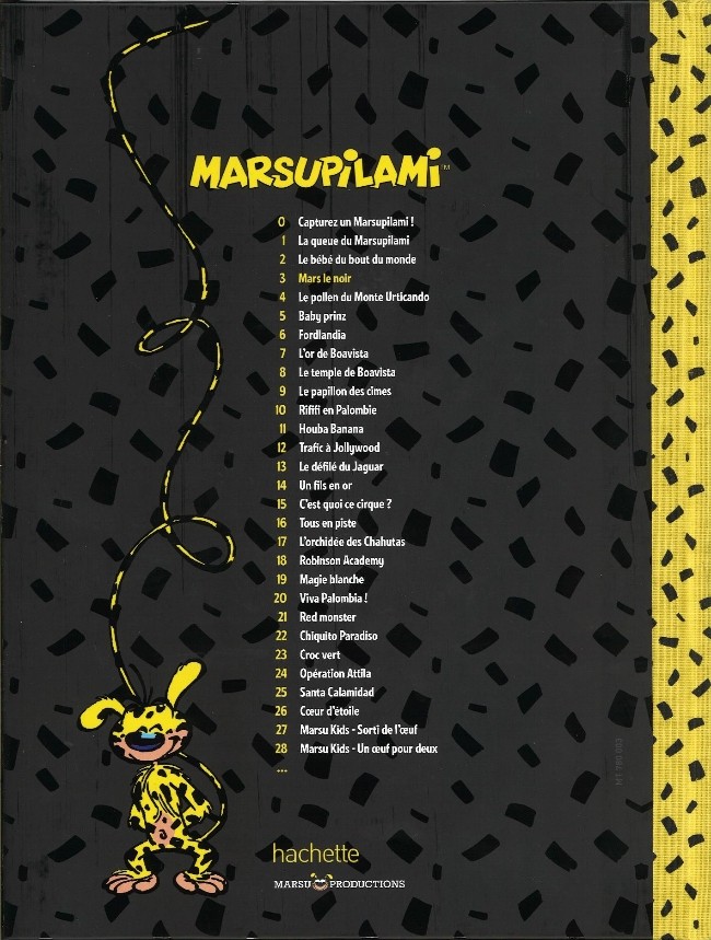 Verso de l'album Marsupilami Tome 3 Mars le noir