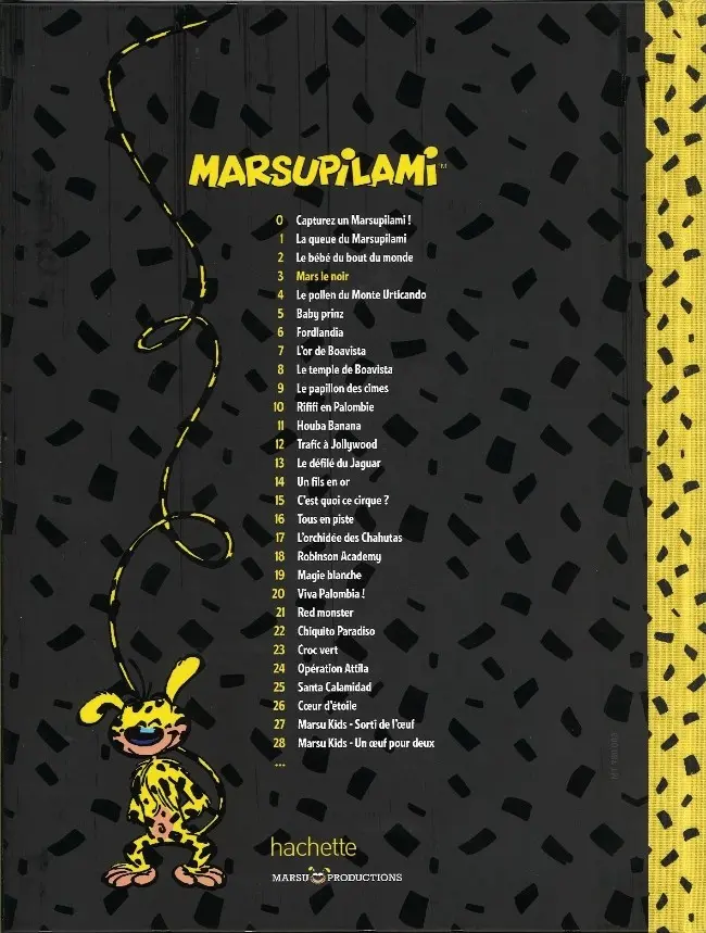 Verso de l'album Marsupilami Tome 3 Mars le noir