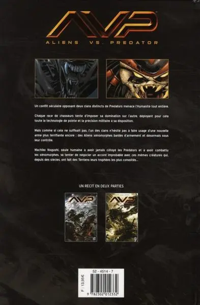 Verso de l'album Aliens Vs. Predator 1 Troisième guerre des mondes
