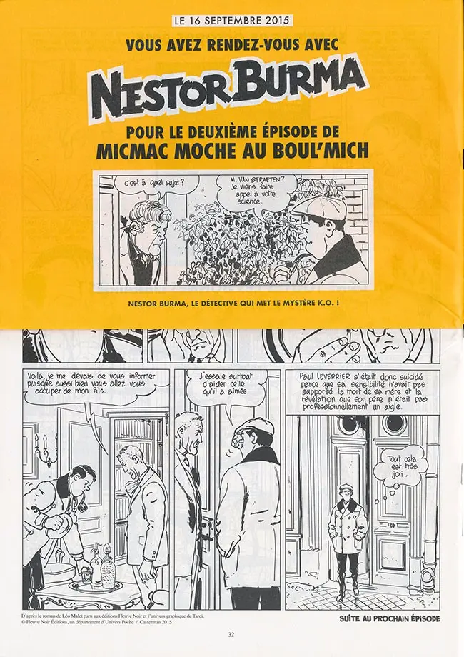 Verso de l'album Nestor Burma Micmac moche au Boul'Mich numéro 1