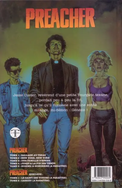 Verso de l'album Preacher Tome 4 Jusqu'à la fin des temps