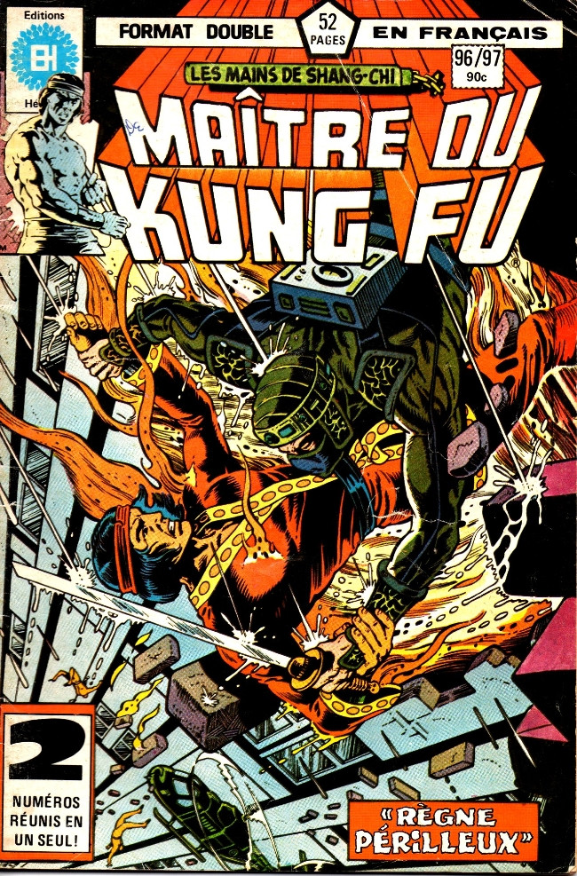 Couverture de l'album Les Mains de Shang-Chi, maître du Kung-Fu N° 96/97 Le baiser de l'anger noir