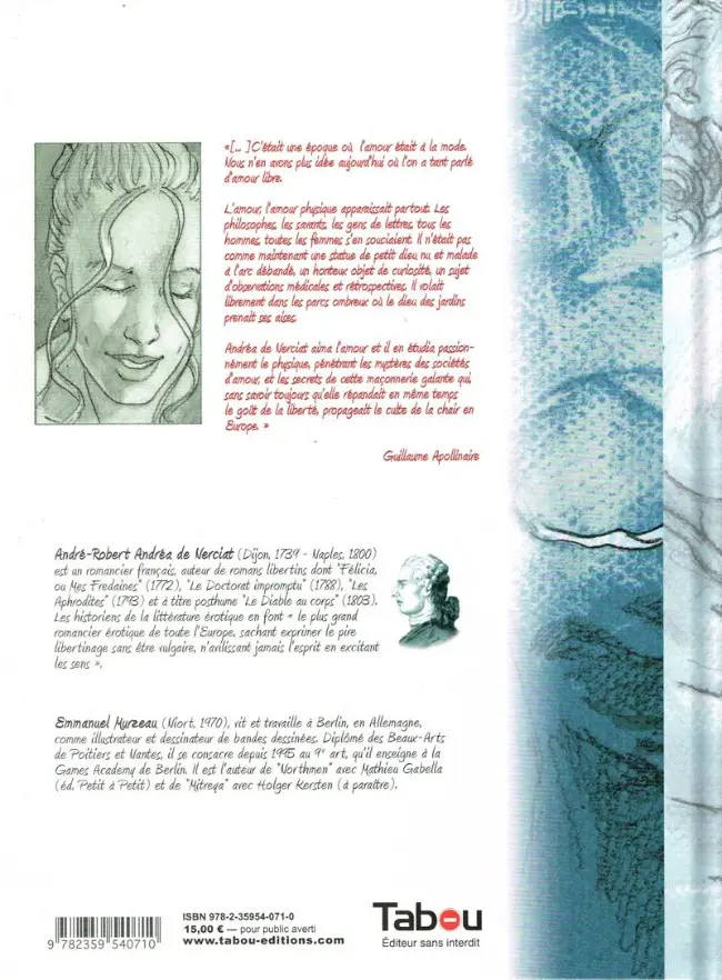 Verso de l'album Les Aphrodites Tome 4 Zéphirine tombée des nues