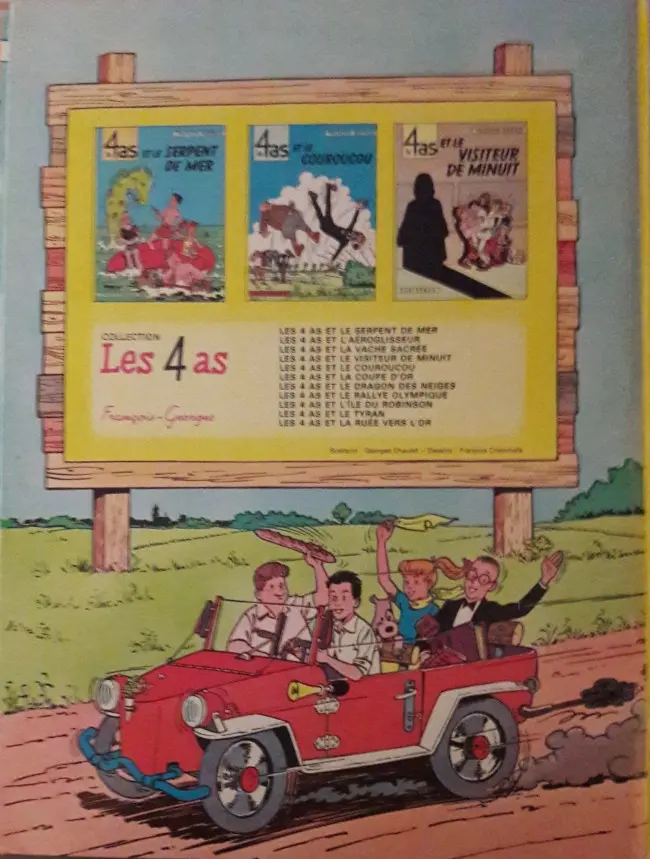Verso de l'album Les 4 as Tome 3 Les 4 as et la vache sacrée