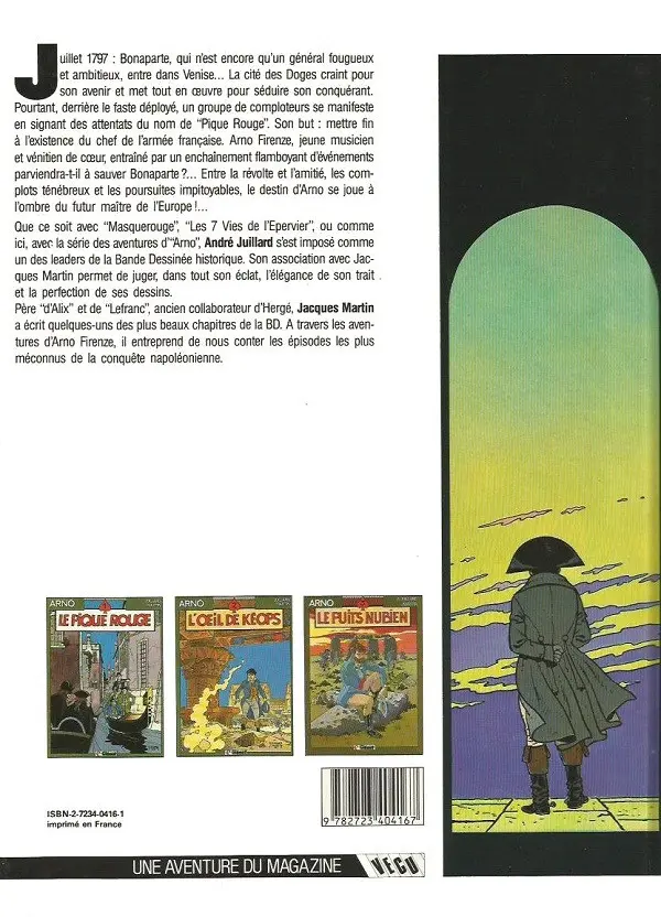 Verso de l'album Arno Tome 1 Le pique rouge