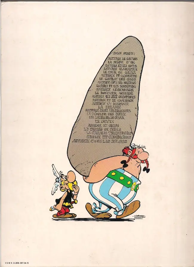Verso de l'album Astérix Tome 4 Astérix gladiateur