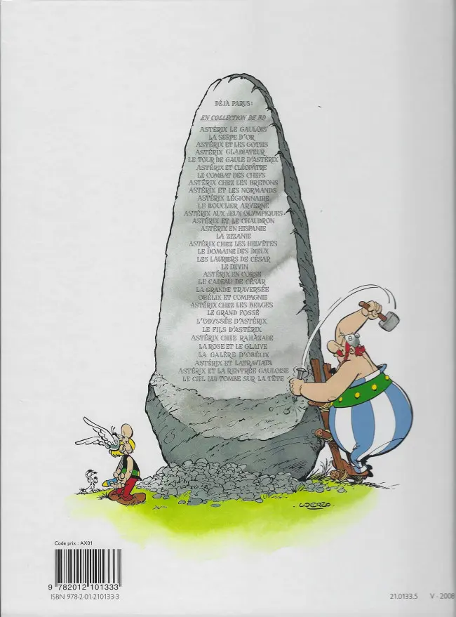 Verso de l'album Astérix Tome 1 Astérix le Gaulois