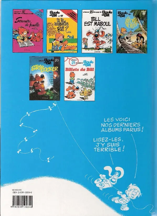 Verso de l'album Boule & Bill Tome 5 60 gags de Boule et Bill