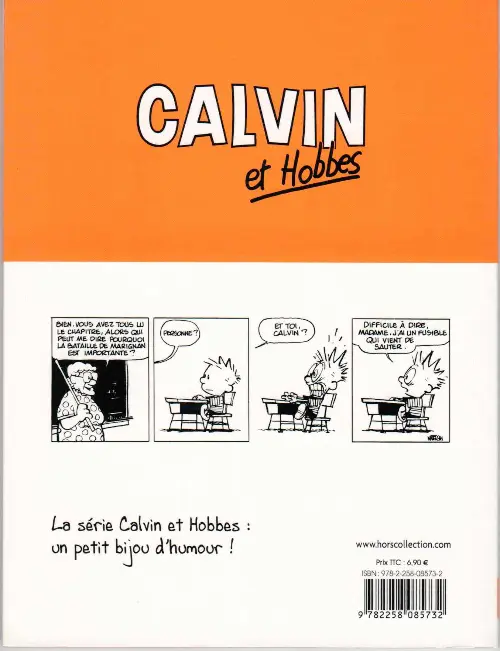 Verso de l'album Calvin et Hobbes Tome 3 On est faits comme des rats !